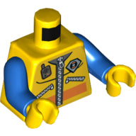 LEGO Minifigure Torso Coast Guard City Logo, Zippers and Radio Pattern / Blue Arms / Yellow Hands
